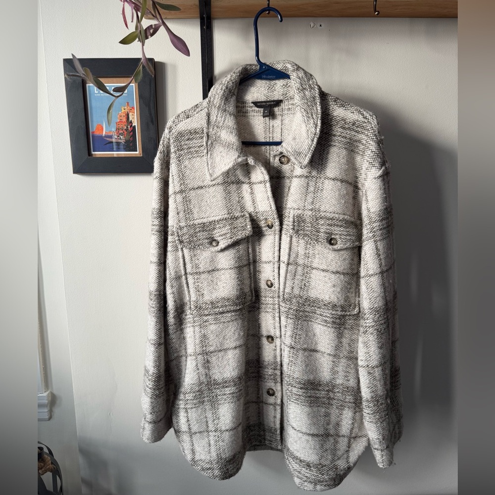 Banana Republic Plaid Grey Jacket